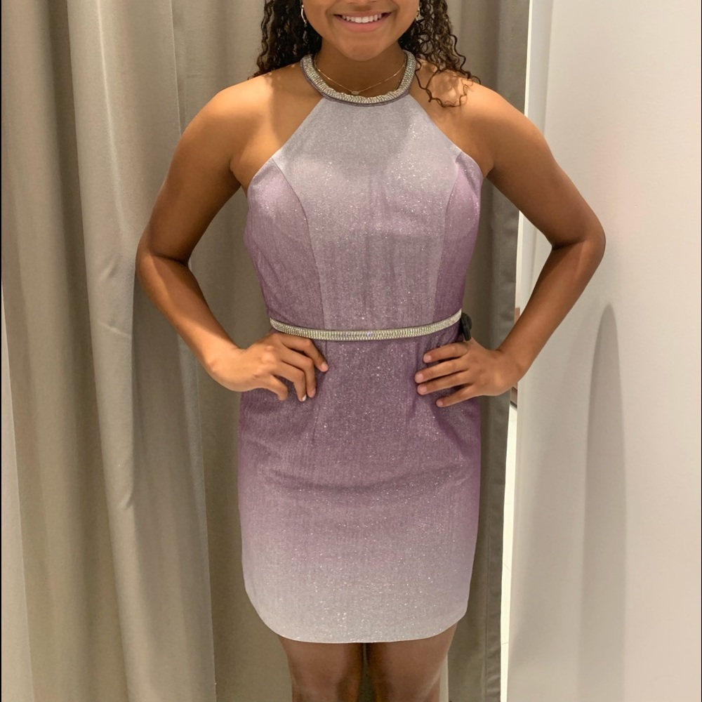 Purple and white ombré dress